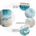 thumbnail image 3 of Blue Ocean Beach Waves Shower Curtain, 66" x 72", Modern Art Decoration Waterproof Bathroom Curtain Washable Shower Curtain Set with 12 Hooks, 3 of 6