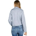 thumbnail image 3 of Haute Monde Women's Juniors Casual Faux Suede Moto Jacket (Fur- Dusty Blue, Small), 3 of 3
