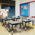 thumbnail image 3 of Regency 18.5x26 Rectangle Height Classroom School Desk with Book Storage- Maple, 3 of 9