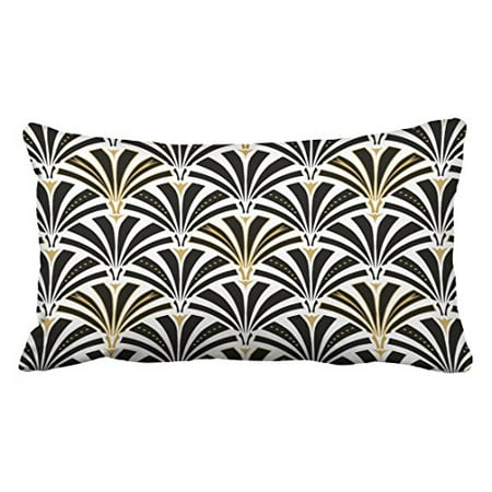 Winhome Retro Art Fashion Deco Fan Pattern Black And White