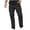 Black, variant on Men Summer Casual Lightweight Cargo Pants Multiple Pockets Outdoor Straight Type Fitness Pants Solid Color Elastic Waist Tie Work Trousers