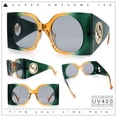 thumbnail image 2 of Womens Opulent Golden Era Oversized Bold Squared Thick Temple Fashion Sunglasses Orange Green - Black, 2 of 8