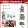 thumbnail image 4 of SESSLIFE 6FT Artificial Christmas Tree, Slim Profile 23.6in Width with 320 Branch Tips, Easy Fluffing Hinged Branches, Sturdy Iron Base, Holiday Centerpiece for Any Room, 4 of 6