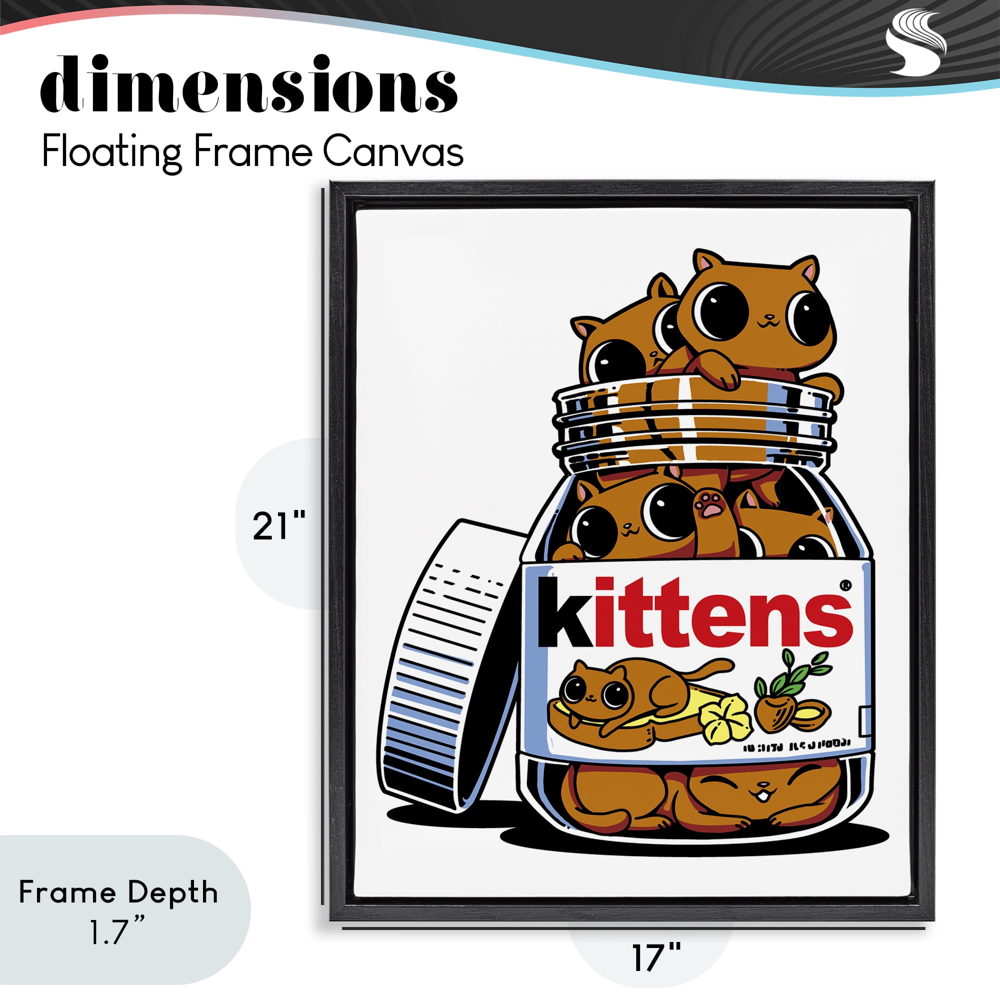 Stupell Industries Hazelnut Spread Cats Black Framed Floater Canvas Wall Art, design by Tobe Fonseca