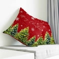 thumbnail image 3 of Red Christmas Pillow Covers 18x18 Inch Decorative Throw Pillow Cover, Xmas Tree Snowflake Winter Botanical Sofa Pillowcases Accent Cushion Case Home Decor Bedroom Living Room, 3 of 6
