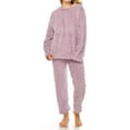 thumbnail image 4 of GTEYOIJN Women's Fleece Pajama Sets 2 Piece Outfits Long Sleeve Top Wide Leg Pants Lounge Matching Set 2026 Fall Winter Womens Pajama Sets Pajamas Comfortable Tops Sleep Pants Sleepwearï¼One Size), 4 of 6