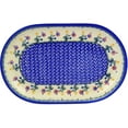 thumbnail image 2 of Polish Pottery 12¾-inch Platter (Spring Flowers Theme) Hand Painted in Boleslawiec, Poland + Certificate of Authenticity, 2 of 6