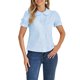thumbnail image 2 of INSPIRAR CHIC Blusa de Mujer Vintage con Cuello Peter Pan y Corbata, Camisa Casual Linda de Algodón con Botones, Talla L, Azul Claro, 2 of 6