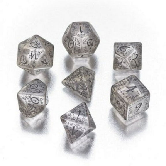 Transparent & Black Elvish Dice Set Offered by Publisher Services