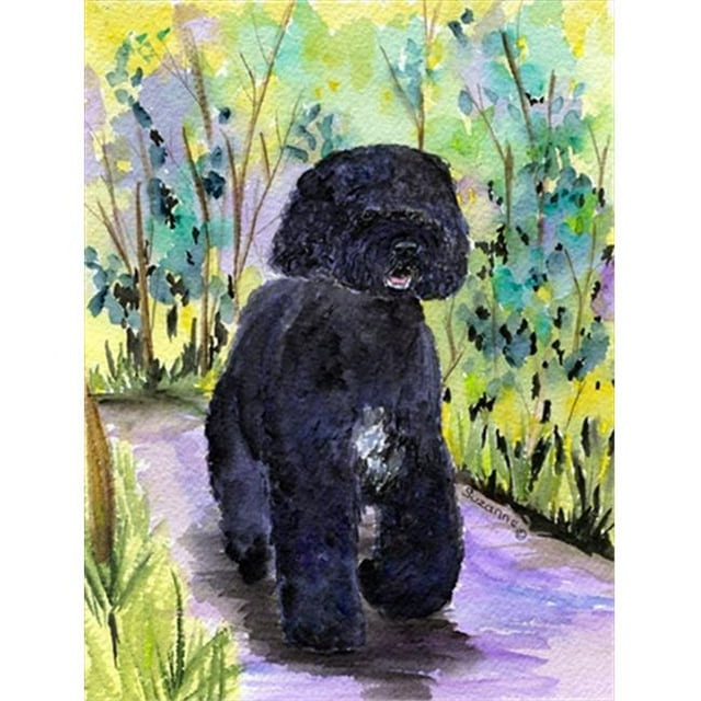 Portuguese Water Dog Canvas Flag - House Size, 28 x 40 in.