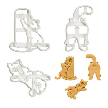 

Kohagoki 3PCS/SET Cat Cookie Cutters Kitty Butt Shape DIY Biscuit Cookie Mold Corgi Dog Shaped DIY Biscuit Baking Tool Cute Animal Cookie Stamp For Kids Kitchenware Bakeware