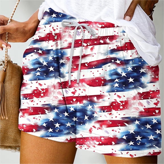 NTACZA Mid Trendy Summer Shorts With Pockets Elastic Waist Bermuda For Drawstring Festival Vacation Casual Shorts For Women