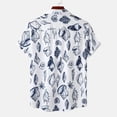 thumbnail image 3 of TIHLMK Mens Short Sleeve Shirts Button Down Tops Men Hawaiian Short Sleeve Beach Stand-up Collar Shirt Printed Summer Casual Button Down Shirts, 3 of 7