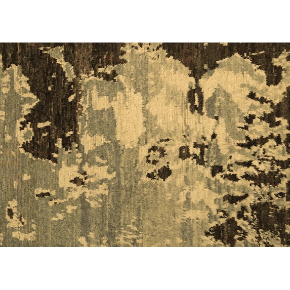 Ahgly Company Indoor Rectangle Abstract Brown Contemporary Area Rugs, 8' x 10'