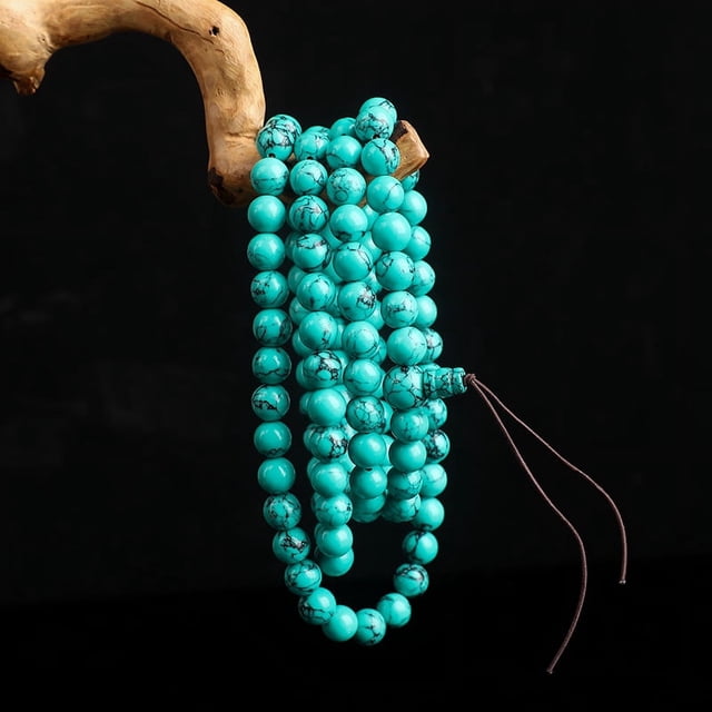 Collares interminables con cuentas largas de ojo de tigre turquesa, joyería hecha a mano con piedras preciosas para mujeres y niñas, collar de perlas oso de fresa Electrónica