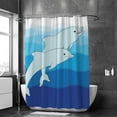 thumbnail image 2 of Coolnut Shower Curtain Set with Hooks Dolphins in Blue Sea Polyester Waterproof Bath Curtain72" x 72", 2 of 6