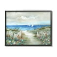 thumbnail image 4 of Stupell Industries Tranquil Beachside Flower Meadow Ocean Sailboats Scene Painting Black Framed Art Print Wall Art, Design by Nan, 4 of 5