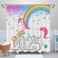 thumbnail image 1 of Whimsical Rideau de Douche avec Arc-en-Ciel & Étoiles Design Célébration 2025, 1 of 4