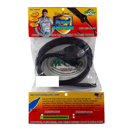 McCoy Rod Shield Roy Hawk Series (Black with Lanyard [Casting - Extra Long ] Fits Rods 6 8 - 7 6 Long (Diameter = .75 Length = 73 ))