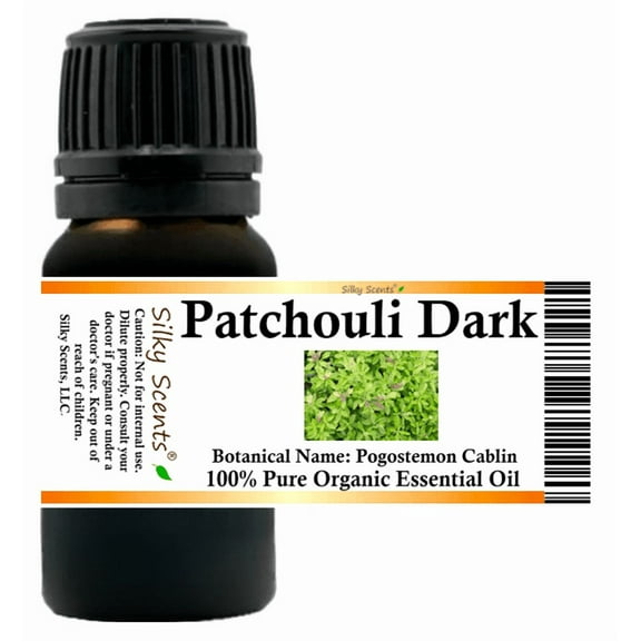 Patchouli Dark Organic Essential Oil 5 ml (1/6 fl oz) - 100% Pure and Natural by Silky Scents