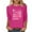 A-Hot Pink Blouses for Women, variant on 3/4 Length Sleeve Womens Tops Plus Size Pink Ribbon Tops Casual Crewneck Blouses Hot Pink XXXXL