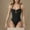 Black, variant on Jjayotai Women's Tummy Control Swimsuits, Ruched Slimming One Piece Bathing Suit, Deep V Neck Swimsuit Black M