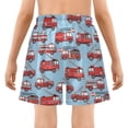 thumbnail image 5 of joogoo Cartoon Fire Truck Blue Boys Swim Trunks Beach Swimsuit Shorts Boxer 4T, 5 of 8