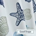 thumbnail image 6 of Tier Curtains for Kitchen Windows Starfish café Curtains, 1 Pair 27" x 24" Multi-Color Seashell Conch Printed Half Window Curtain Set for Bathroom Rod Pocket, Blue, 6 of 6