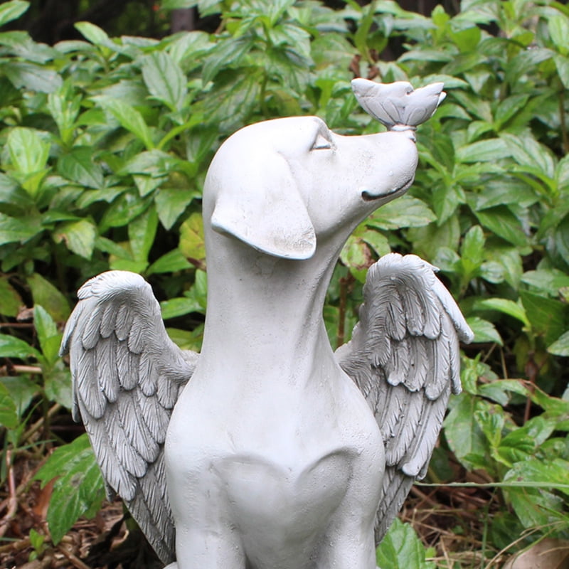 Outdoor Garden Resin Craft Yard Decoration CMrtew Angel Dog Butterfly Tribute Puppy Statue Sculpture Outdoor Garden Resin Decor,pet Dog Memorial Stones Memorial Gifts in Honor of a Valued pet