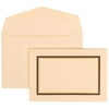 JAM Paper Wedding Invitation Set, Small, Black and Gold Border Set, Ivory Card with Ivory Envelope, 100/pack