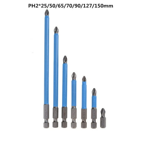 

BAMILL 7PC Non-slip Electric Screwdriver Bit Set PH2 Hex Shank 25 50 65 70 90 127 150mm