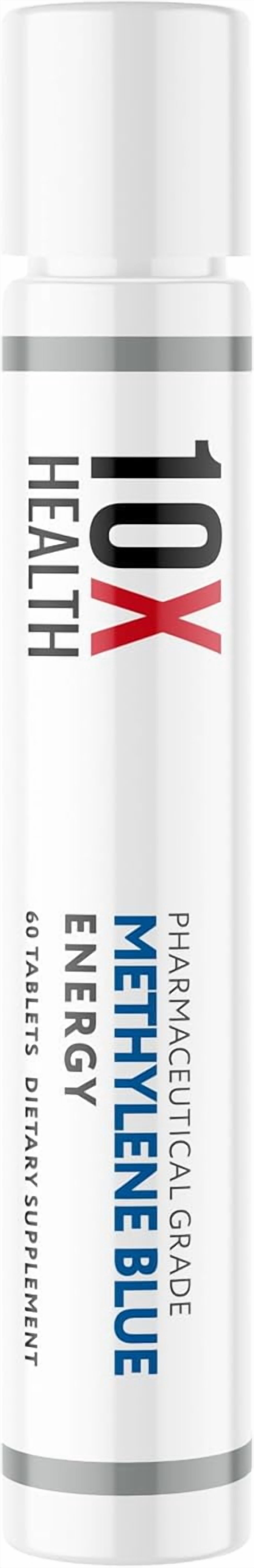 10X Health Pharmaceutical Grade Methylene Blue Tablets with Glycine, NAC, & Niacinamide, 60 Tablets