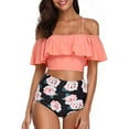 thumbnail image 3 of 2 Piece Bathing Suits For Women, Trendy High Waisted Bikini Tankini Comfortable and Stylish – Multiple Colors and Designs – Set 4, 3 of 4
