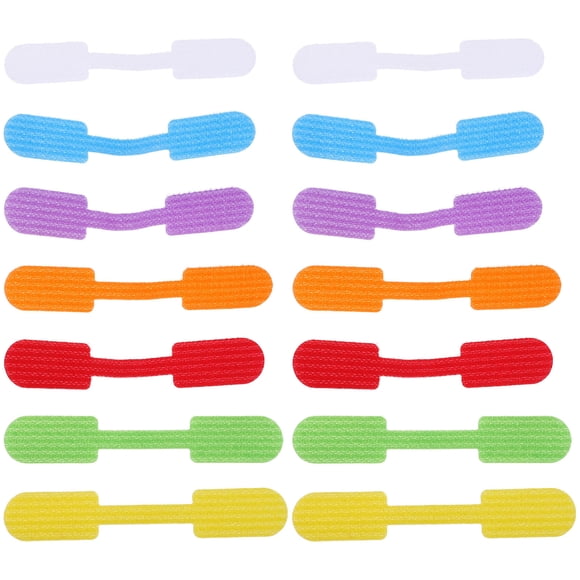 SHOWERORO 40PCS Reusable Cable Cord Wire Labels Self-Adhesive Tags Multi-Color Polyester Blend For Wires