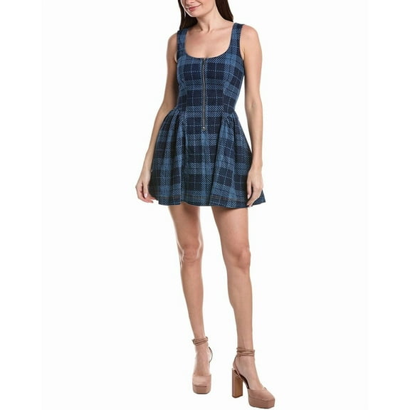 Avec Les Filles womens  Full Skirt Mini Dress, 0, Blue