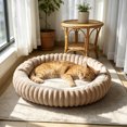 thumbnail image 4 of CSStudio Cozy Hooded Round Pet Bed, Soft Semi-Enclosed Cat Dog Bed, Double Sided Warm Calming Nest Bed for Small Medium Dogs & Cats, Anti- Winter Sleeping Cushion, 4 of 5