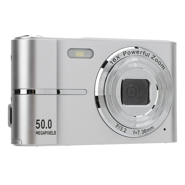 Cámara Digital de 50MP, Cámara Vlogging 1080p Con Zoom Digital 16x, Cámae Digital de Bolsillo Con Enfocque Autico Hd de 2,4 Pulgadas Con Luz de Relleno, CámaRa Selfie