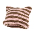 thumbnail image 2 of Eoperou Beanie Hat No Brim Vivid Color Stretchy Breathable Friendly to Skin Decorative Yarn Winter All-Match Striped Women Knitted Hat for Girl, 2 of 8
