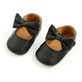 thumbnail image 2 of LYHaoo Soft Sole First Baby Sneakers For Girls With Elegant Bow Design Comfortable Lightweight Infant Shoes For Toddler Early Walking Sizes 11 Toddler Black(0-6 Months), 2 of 6