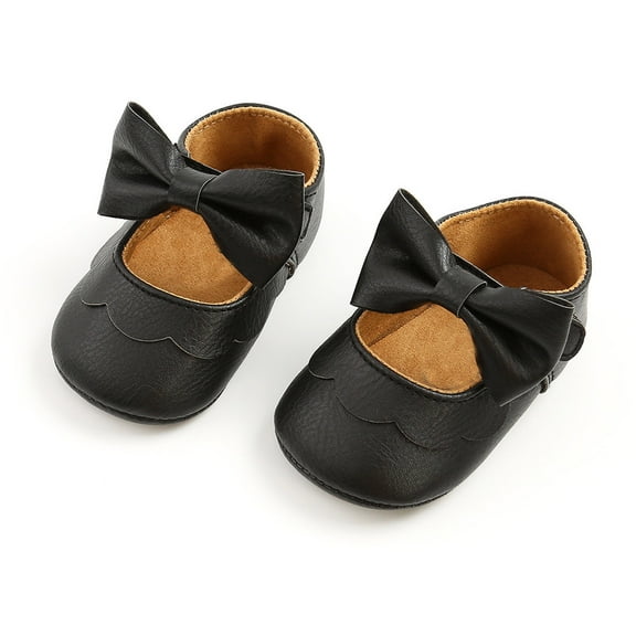 HUANBAI Soft Sole First Baby Sneakers For Girls With Elegant Bow Design Comfortable Lightweight Infant Shoes For Toddler Early Walking 0-6 Months
