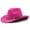 1-Hot Pink296, variant on Byoo Boys Embossed Band Cowboy Hat Curved Wide Brim Western Travel Hats