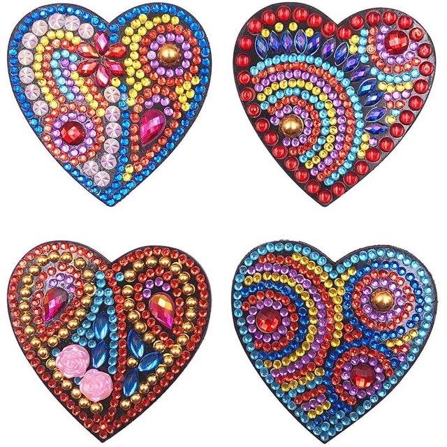 piezas DIY diamante imán de nevera pintura de diamante completo forma especial diamante completo, cocina imán de nevera pizarra imagen nota decoración del hogar manualidades para niños (corazón)