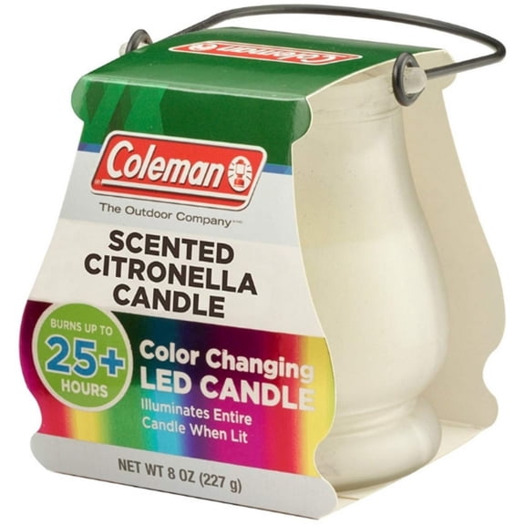 2 Pack - Coleman Color Changing LED Citronella Outdoor Scented Candle, 1 ea