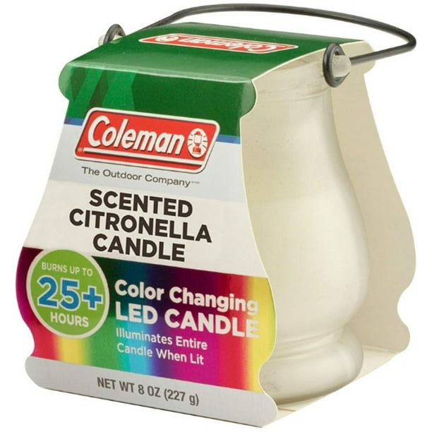 2 Pack Coleman Color Changing LED Citronella Outdoor Scented Candle