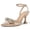 Champagne Satin, variant on Pennysue Women's Heels Rhinestone Bow Black Pumps Ankle Strap Pointed Toe Wedding Party Shoes Size 10