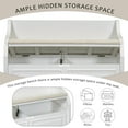 thumbnail image 3 of Atumon Storage Bench, Clamshell Entryway Bench, Shoe Bench with Hidden Storage, Wood Storage Cabinet with Removable Cushions and Backrest, Storage Bench Furniture for Entryway Hallway, White, 3 of 10