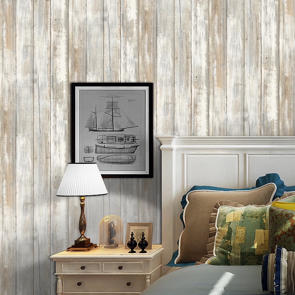 Wood Grain Floor Contact Paper Covering PVC Decorative Wallpaper Stickers O4S6