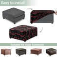 thumbnail image 5 of Xoenoiee Black Cherry Print Stretch Ottoman Cover Ottoman Slipcovers Square Ottoman Footrest Covers Square Storage Stool Cover, L, 5 of 7