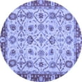 thumbnail image 1 of Ahgly Company Machine Washable Indoor Round Oriental Blue Traditional Area Rugs, 4' Round, 1 of 4