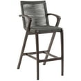 thumbnail image 1 of Brielle Outdoor Dark Eucalyptus Wood and Grey Rope Stool, 1 of 9